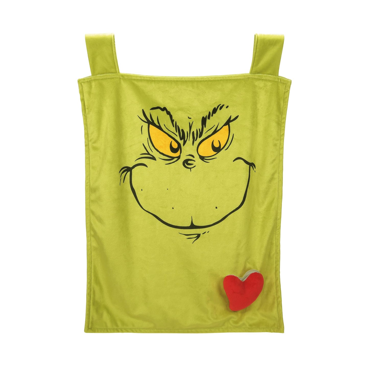 Snowpinions Dr. Seuss The Grinch Face with Light Up Heart Banner, 20 by 16 Inches, Green