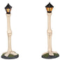 Village Collection Accessories Halloween Femur Bone Street Lights Lit Figurine Set, 4.75 Inch, Multicolor