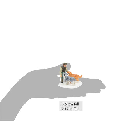 Porcelain Dickens Village Accessories Man's Best Friends Figurine, 2.24 Inch, Multicolor