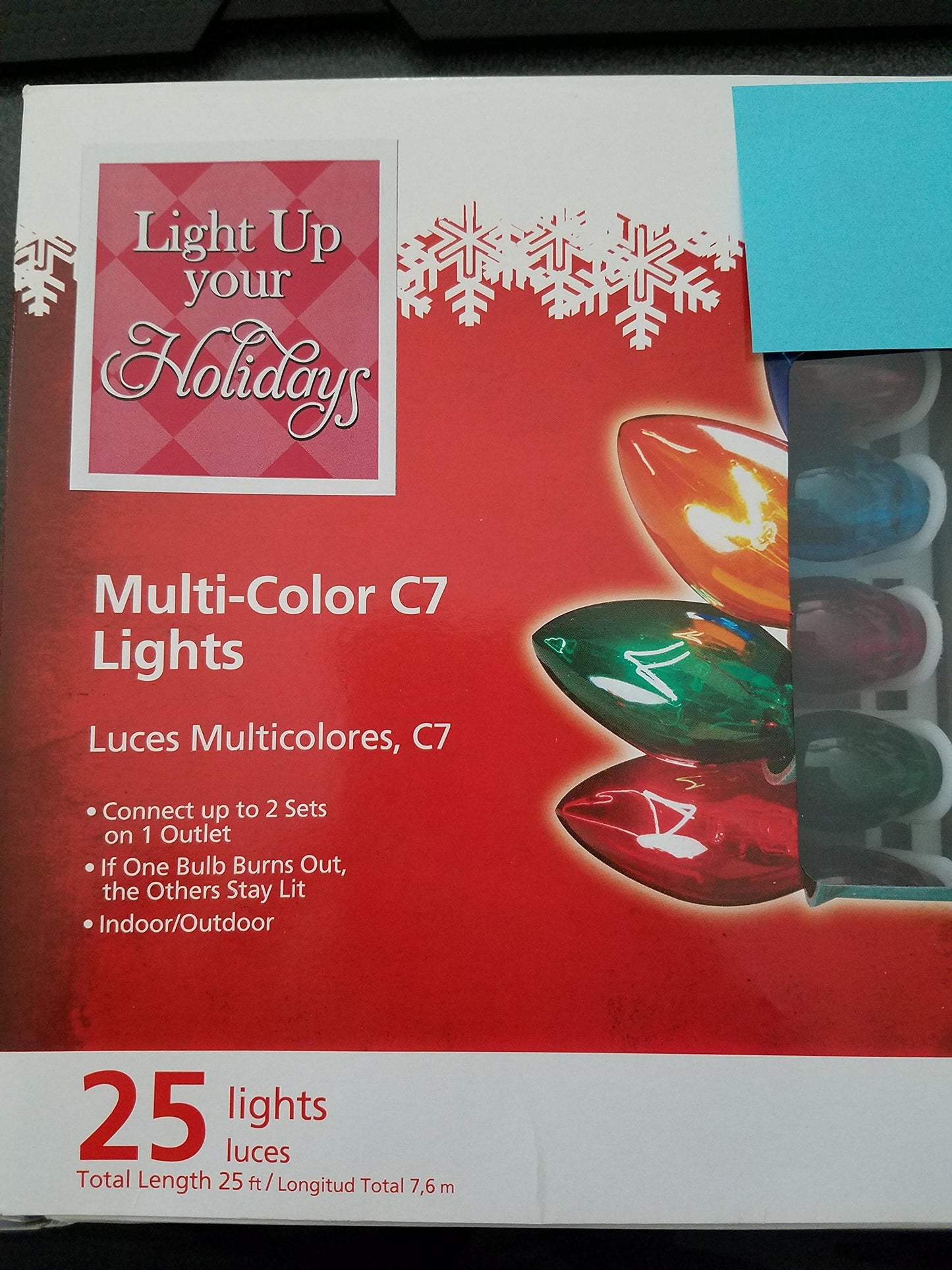 Light up Your Holidays Multi - Color C - 7 Lights 25 Lights 25ft Length