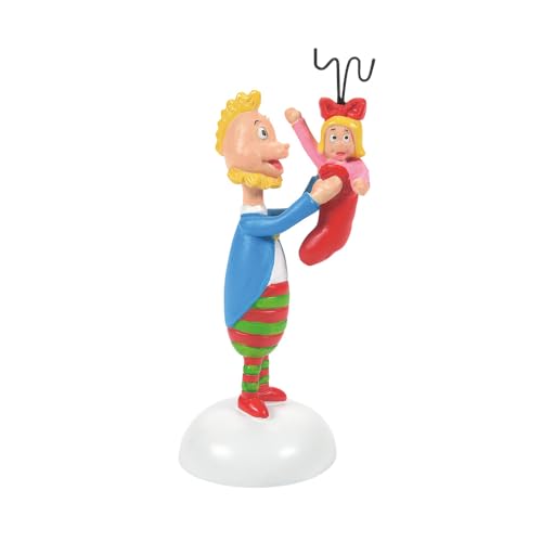 Dr. Seuss Grinch Village Accessories Who's Perfect Stocking Stuffer Figurine, Resin Hand Crafted Collectible Christmas Figurines Home Decor Sculpture Shelf Statue, 2.875 Inch, Multicolor