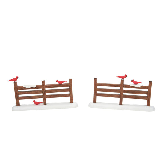Cardinal Christmas Fence (Set of 2)