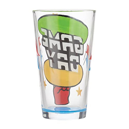 Designs by Lolita Game Day Hand - Painted Artisan Beer Pint Glass, 16 Ounce, Multicolor