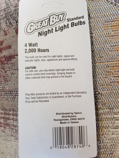 Great Buy Night Light Bulbs 4 Pack 4 watt
