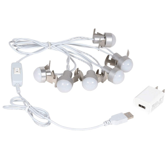 6005528 Village Collection USB LED 6 Light Accessory Set, 108 Inch,Plastic, White
