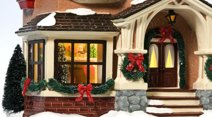 Porcelain Snow Village Christmas at Grandma's Lit House