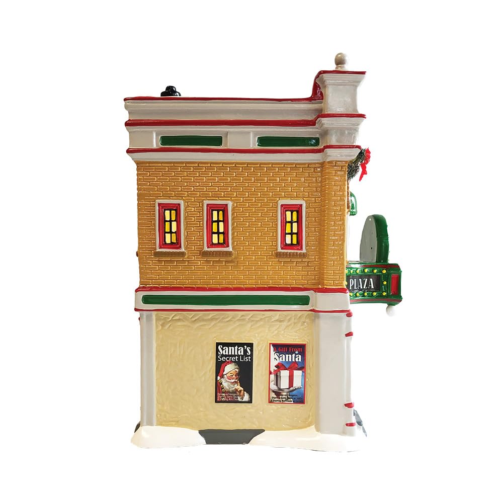 Original Snow Village National Lampoon's Christmas Vacation Premiere at Plaza Theatre Lit Building, 8.9 Inch, Multicolor