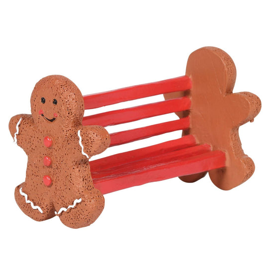 Village Collection Accessories Gingerbread Bench Resin Figurine, 1.61 Inch, Multicolor