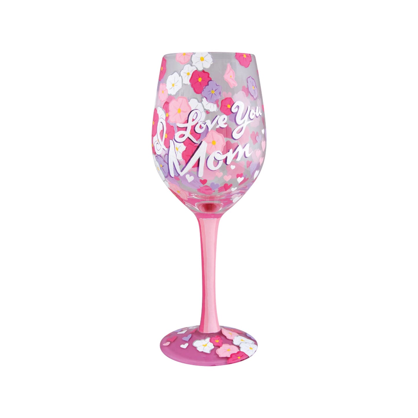 Wine Glass I Love You Mom, STD, Multicolor