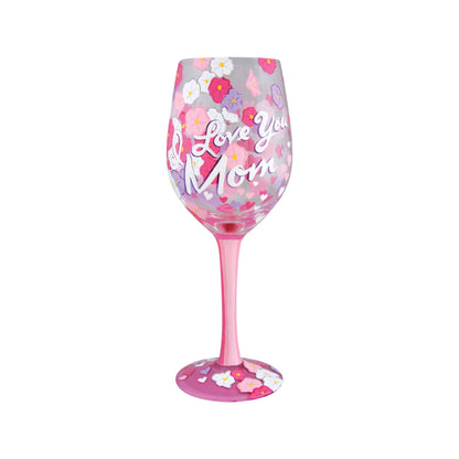 Wine Glass I Love You Mom, STD, Multicolor