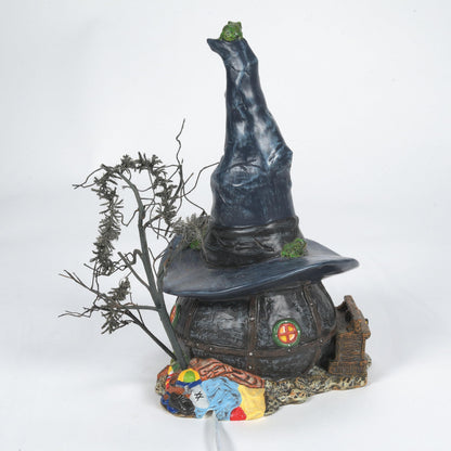 Ceramic Snow Village Halloween Witch Hollow Toads and Frogs Witchcraft Haunt Lit House, 5.91 Inch, Multicolor