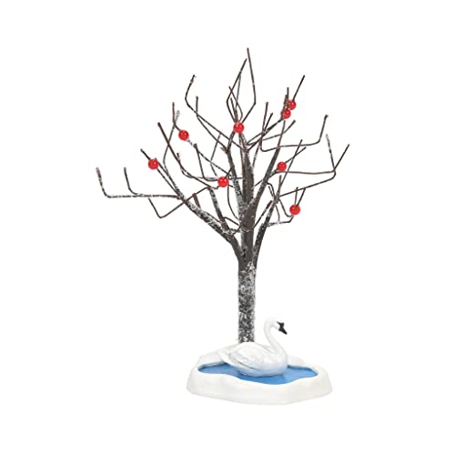 Village Collection Accessories Twelve Days of Christmas Seven Swans a Swimming Tree Figurine, 5.91 Inch, Multicolor