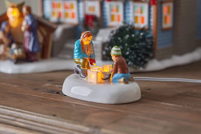 Snow Village Accessories Christmas Eve Preparations Lit Figurine, 2.28 Inch, Multicolor