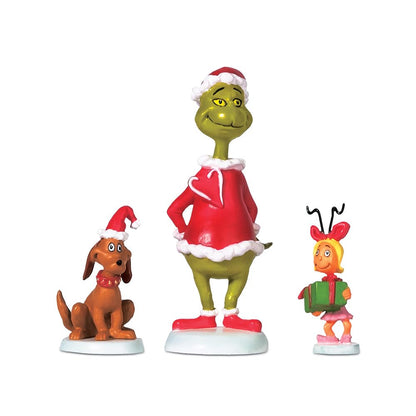 Grinch Village Max and Cindy - Lou Who Accessory Figurine, 2.75 inch, Red