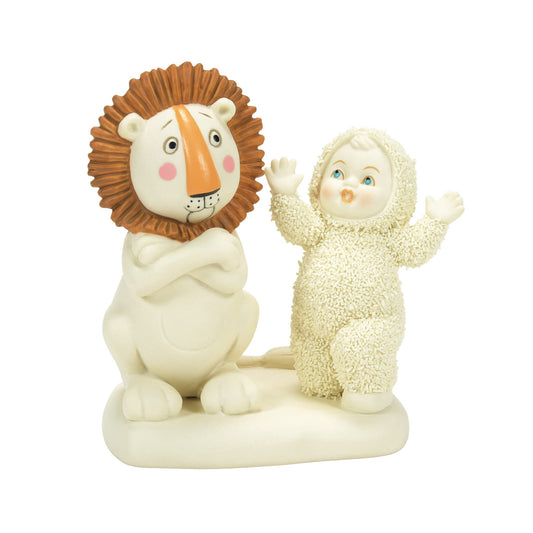 Snowbabies Storybook How Do You Scare a Lion Figurine, 3.82 Inch, Multicolor