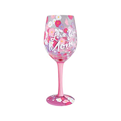 Wine Glass I Love You Mom, STD, Multicolor
