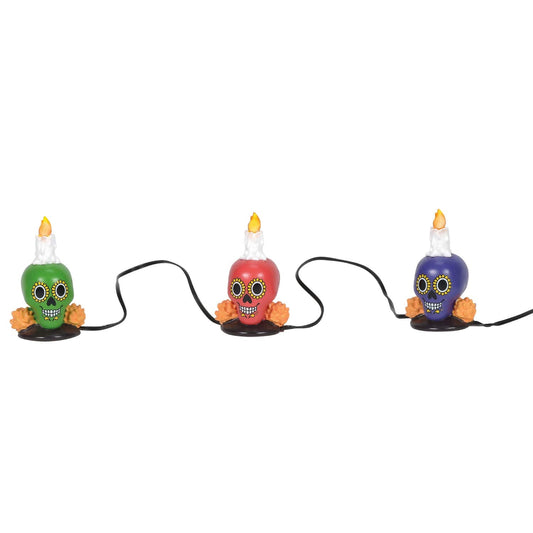 Village Collection Accessories Halloween Day of The Dead Luminaries Lit Figurine Set, 1.75 Inch, Multicolor