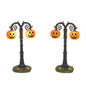 Village Collection Accessories Halloween Hallows Eve Pumpkin Street Lamps Lit Figurine Set, 4.3 Inch, Multicolor