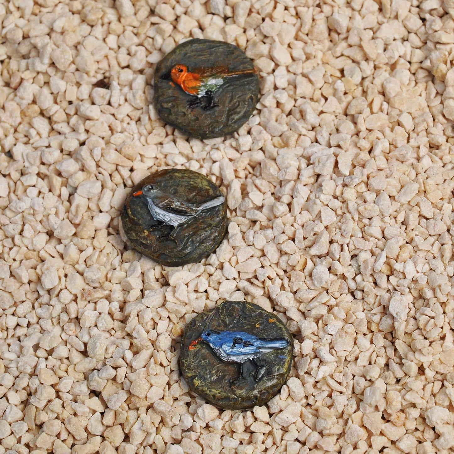 Miniature Fairy Garden Bird Stepping Stones Set of 3