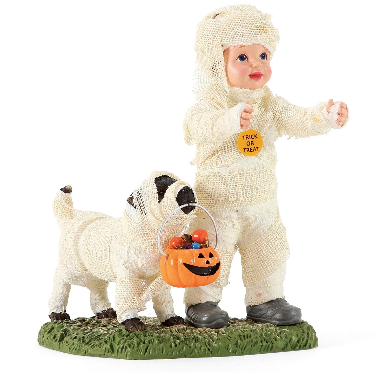 Possible Dreams Halloween Mummy and Dog Glow in The Dark Figurine, 6 Inch, Multicolor