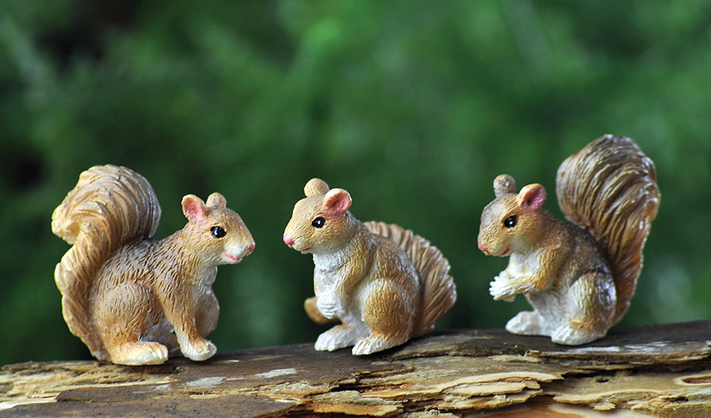 Georgetown Home & Garden Miniature Squirrels Garden Decor in Assorted Styles, Set of 3