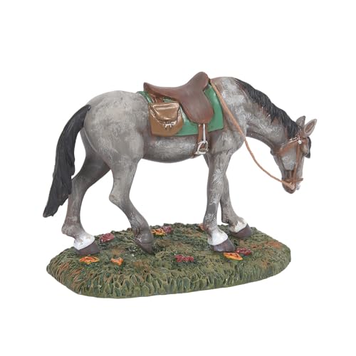 Snow Village Halloween Accessories Gunpowder The Horse Figurine, 3.2 Inch, Multicolor