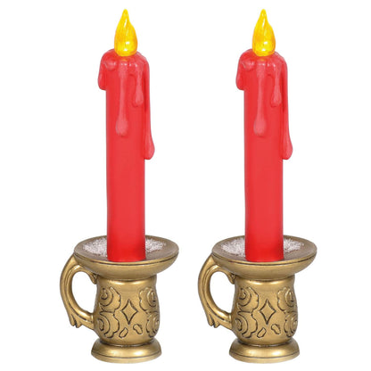 Village Collection Accessories Candlestick Street Lights Lit Figurine Set, 5.125 Inch, Multicolor