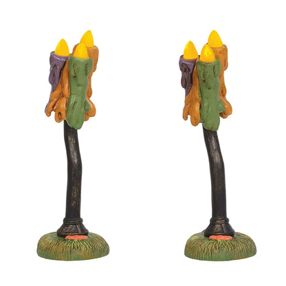 Village Cross Product Accessories Halloween Wicked Wax Lamps Figurine Set, 4.25 Inch, Multicolor