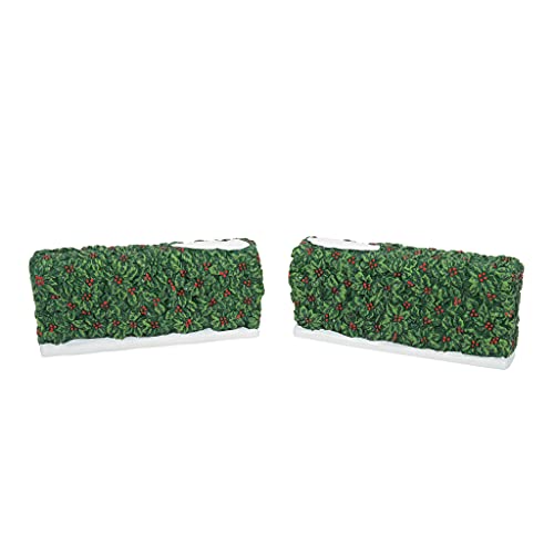 Village Accessories Holiday Holly Hedges Figurine Set, 6 Inch, Multicolor