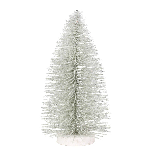 Christmas Basics Glitter Tree Figurine, 8.7 Inch, Silver