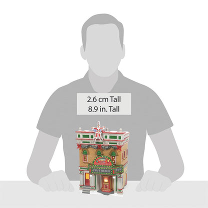 Original Snow Village National Lampoon's Christmas Vacation Premiere at Plaza Theatre Lit Building, 8.9 Inch, Multicolor