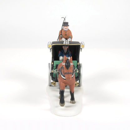 Ceramic Dickens Holiday Cab Ride Figurine Village Accessory, Multicolor, 4, Multicolor