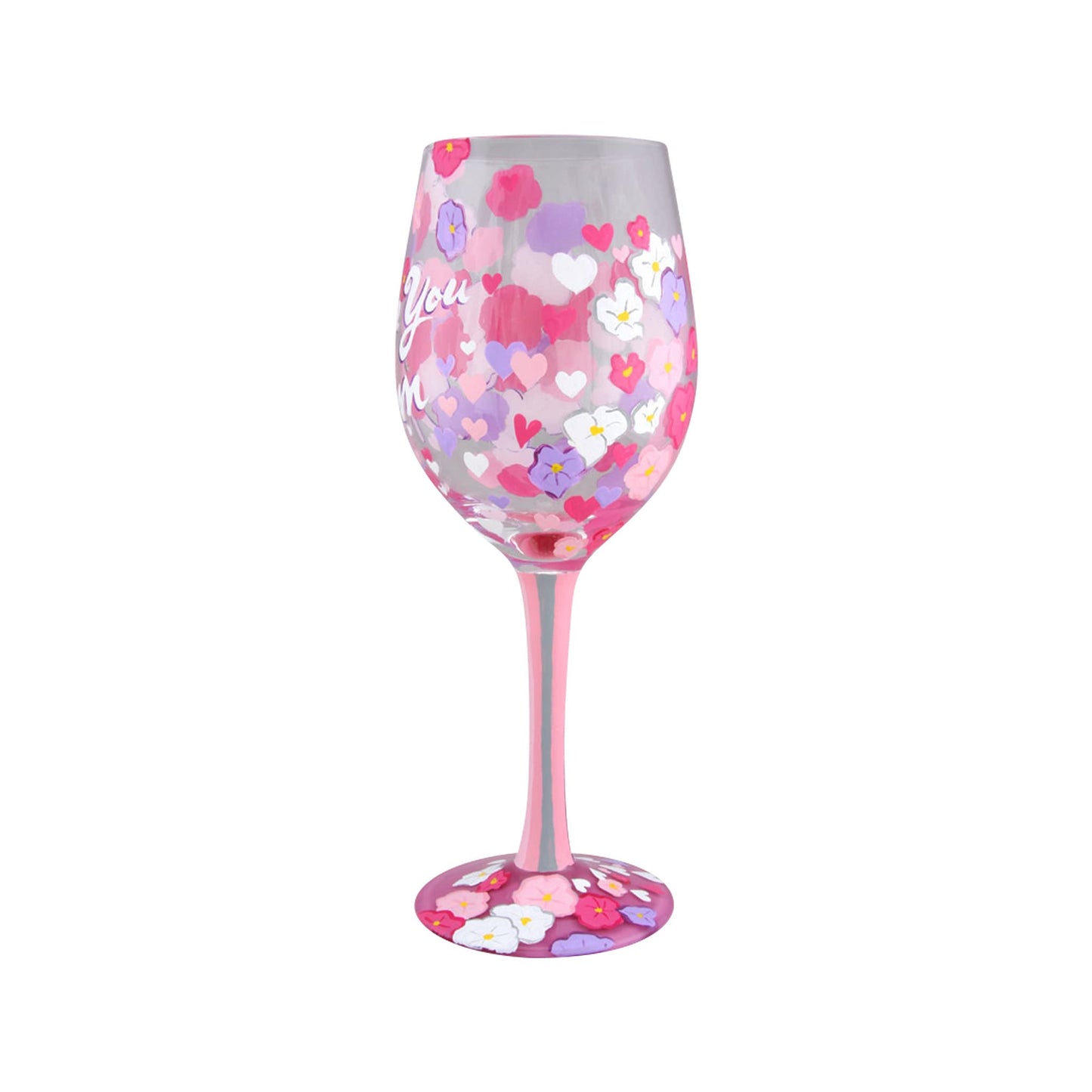 Wine Glass I Love You Mom, STD, Multicolor
