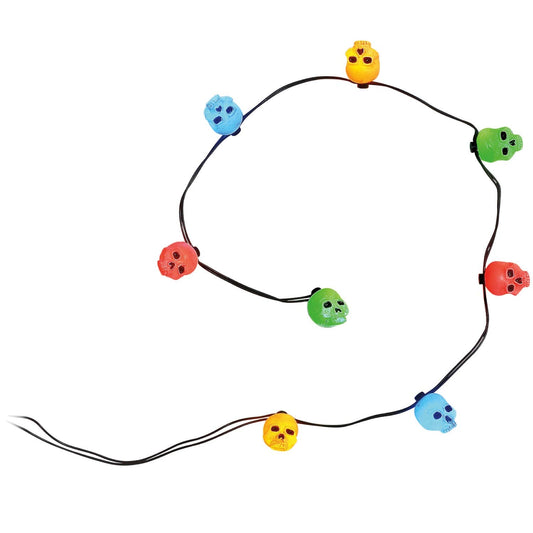 Village Collection Accessories Halloween Skull Miniature String Lights Lit Accessory, 8.5 Inch, Multicolor (6005565)