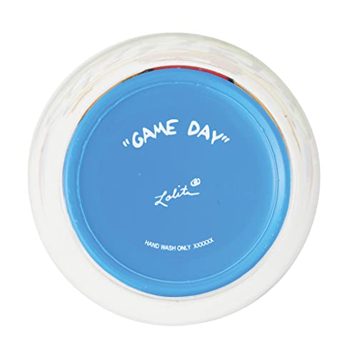 Designs by Lolita Game Day Hand - Painted Artisan Beer Pint Glass, 16 Ounce, Multicolor
