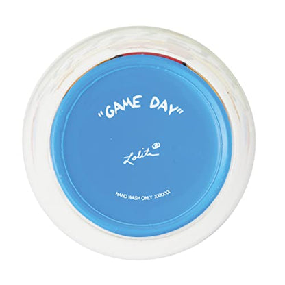 Designs by Lolita Game Day Hand - Painted Artisan Beer Pint Glass, 16 Ounce, Multicolor