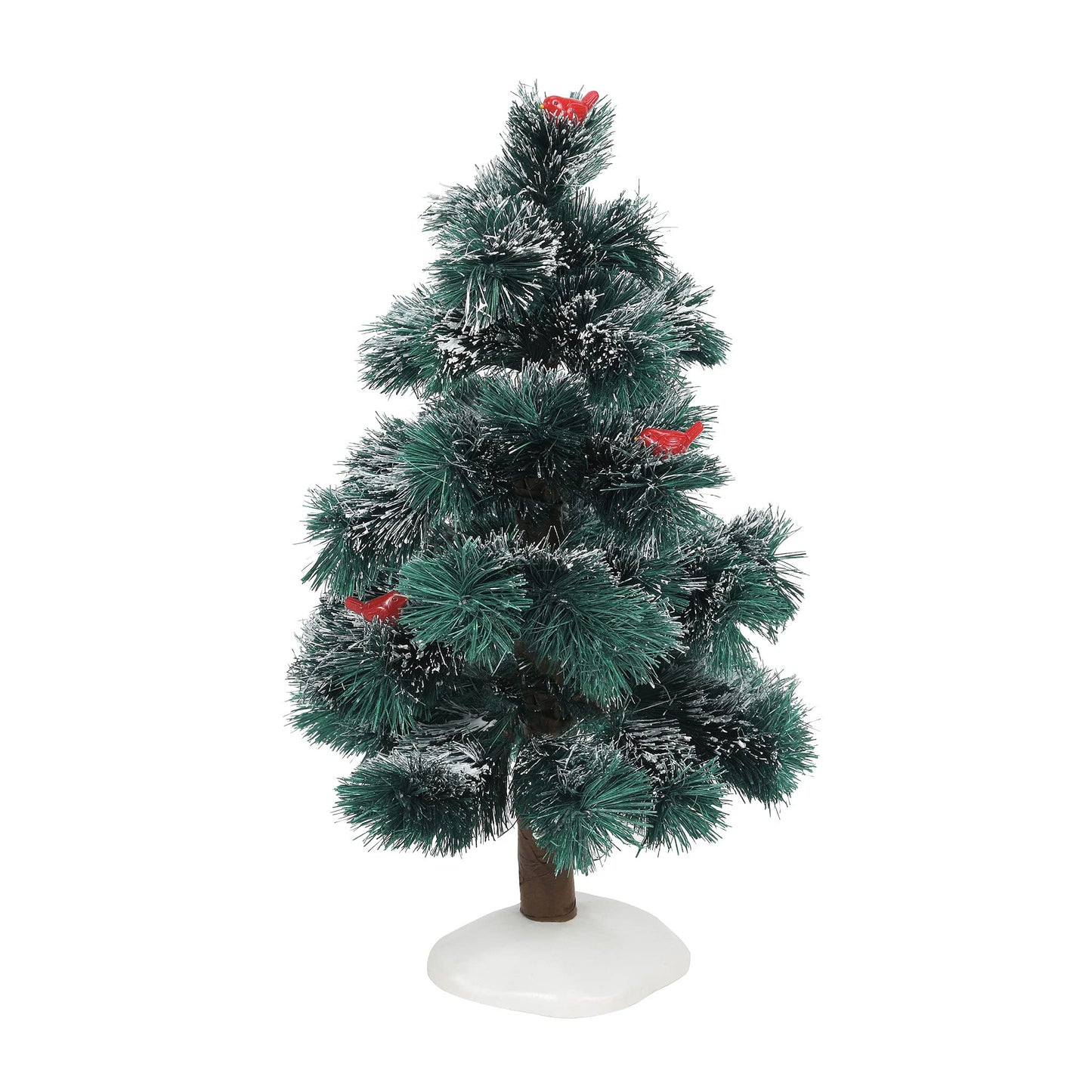 Village Accessories Cardinal Pine Tree Figurine, 9 Inch, Multicolor