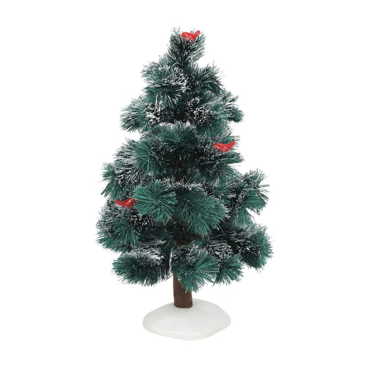 Village Accessories Cardinal Pine Tree Figurine, 9 Inch, Multicolor