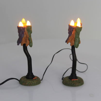 Village Cross Product Accessories Halloween Wicked Wax Lamps Figurine Set, 4.25 Inch, Multicolor