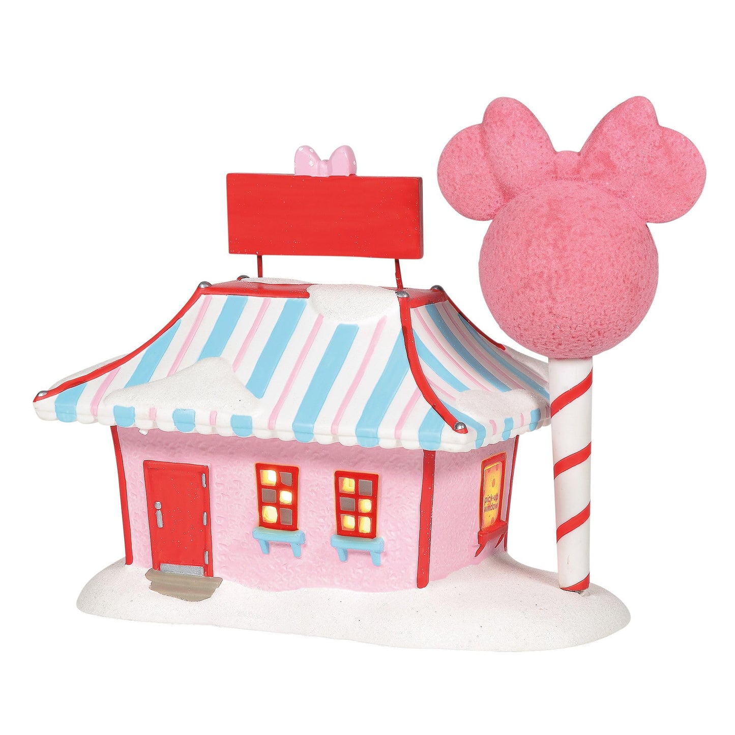 Disney Village Minnie Cotton Candy Shop Lit Building, 7.5 Inch, Multicolor,6001318