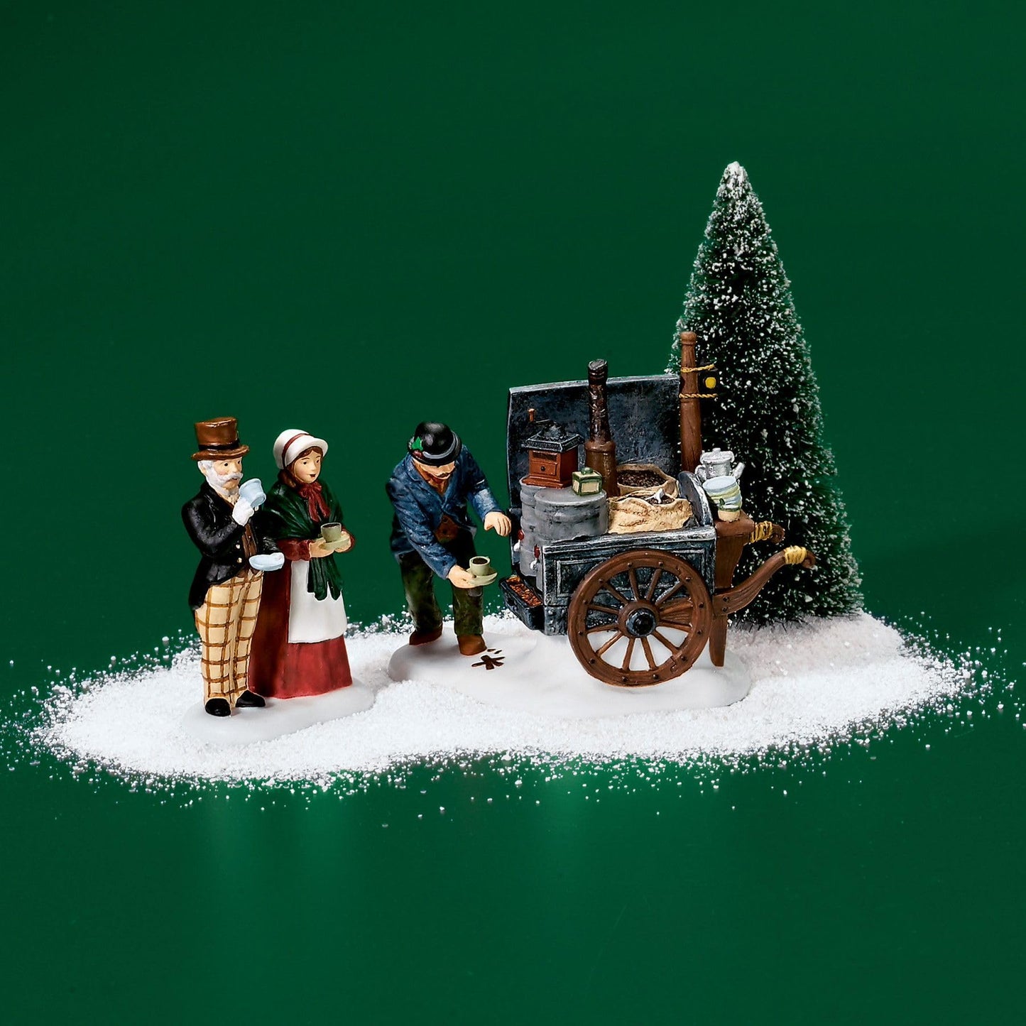 Dickens' Village The Coffee Stall Building and Accessory Figurine (Set of 2), 2.5 Inch