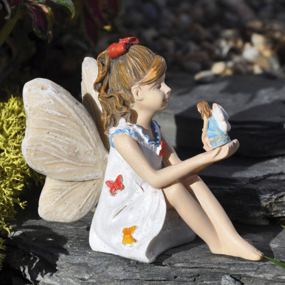 Miniature Fairy Garden Nicole Fairy Sitting with Doll