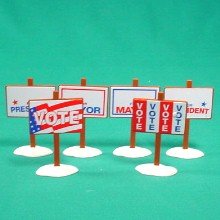 Village Election Yard Signs, Snow Village