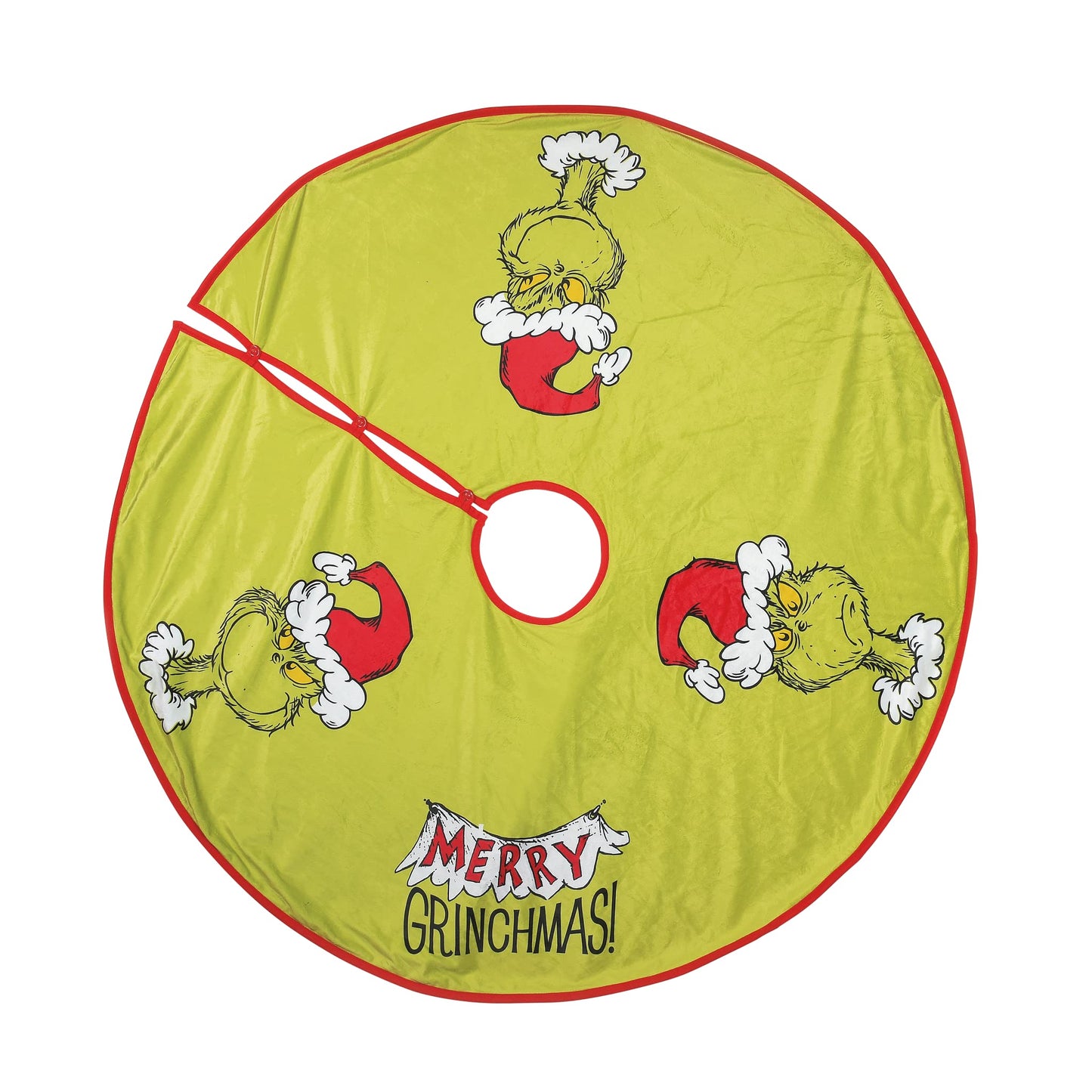 Snowpinions Dr. Seuss Merry Grinchmas Holiday Tree Skirt, 48 by 48 Inch, Green