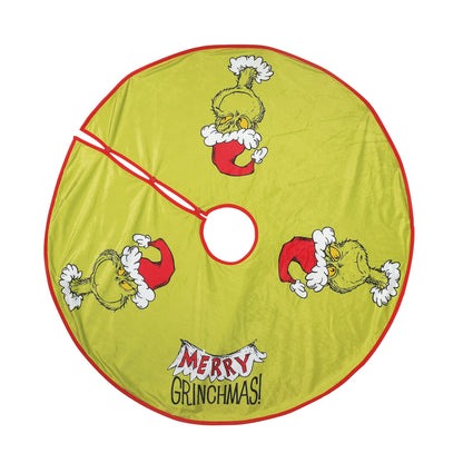 Snowpinions Dr. Seuss Merry Grinchmas Holiday Tree Skirt, 48 by 48 Inch, Green