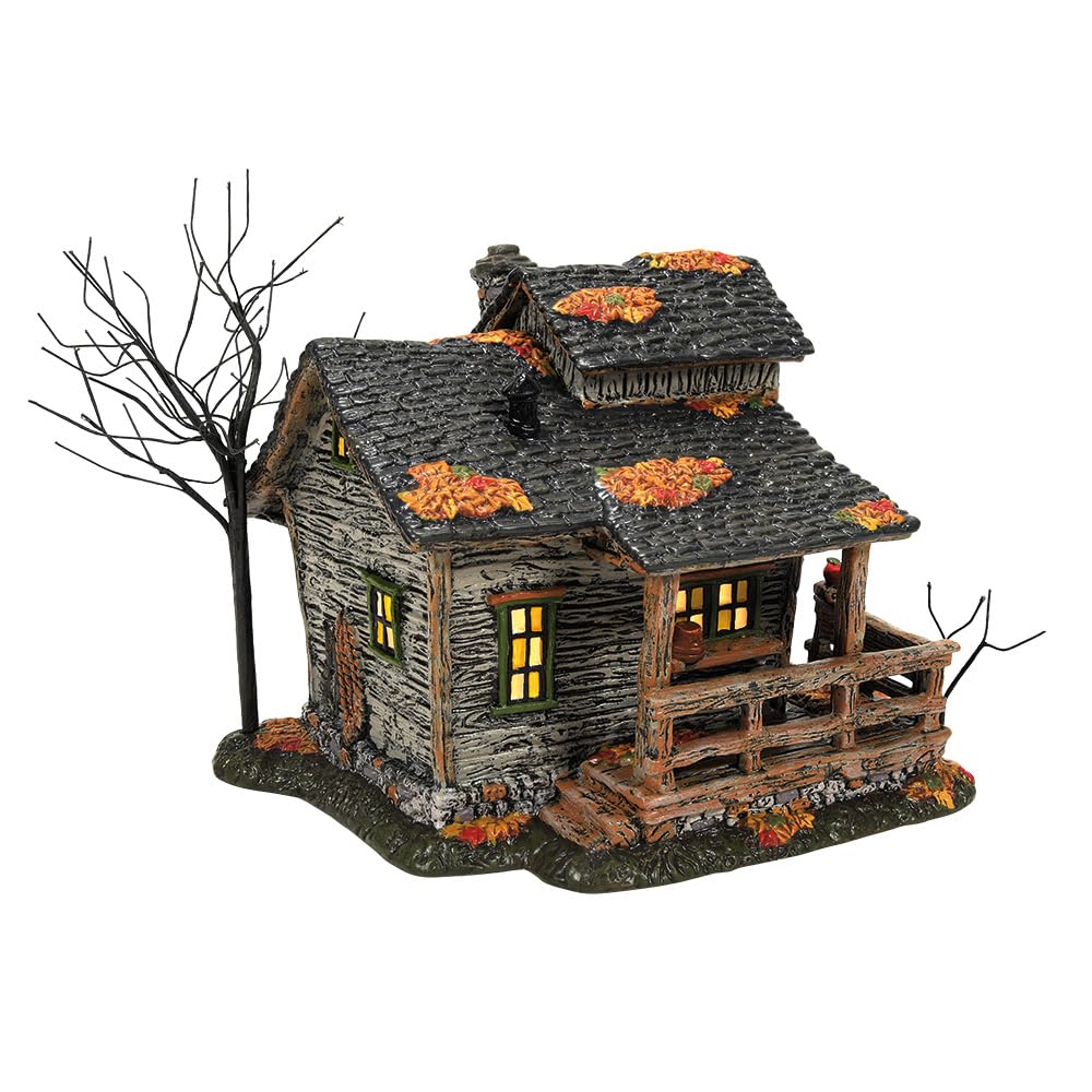 Snow Village Halloween Sleepy Hollow Ichabod Crane's House Lit Building, 6.5 Inch, Multicolor