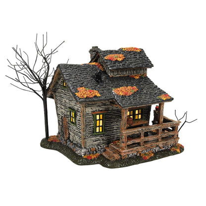 Snow Village Halloween Sleepy Hollow Ichabod Crane's House Lit Building, 6.5 Inch, Multicolor