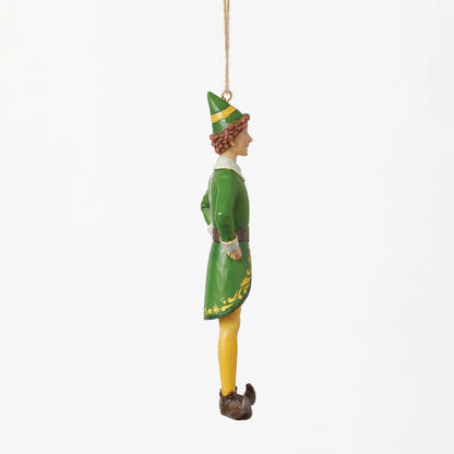 Elf by Jim Shore Buddy Classic Pose Hanging Ornament, 5.71 Inch, Multicolor