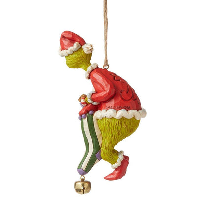 Jim Shore Dr. Seuss Grinch Holding Dated Stocking Hanging Ornament, 4.91 - inch Height