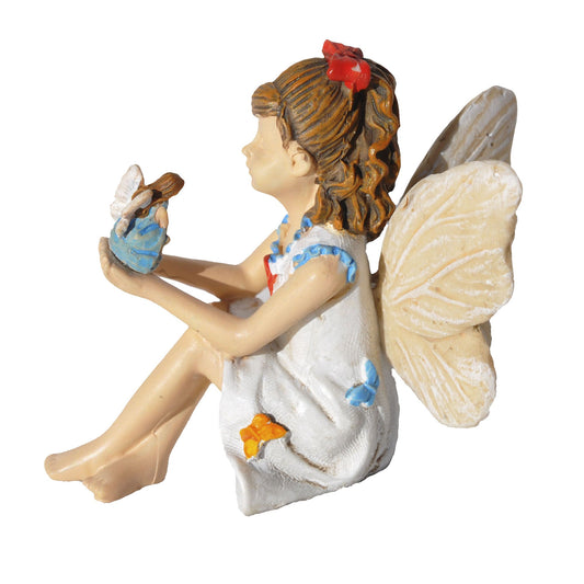 Miniature Fairy Garden Nicole Fairy Sitting with Doll